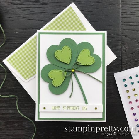 Hearts for Happy St. Patrick's Day Card - Stampin' Pretty Sant Patrick, St Patrick's Day Cards, St Patricks Day Cards, Mary Fish, Stampin Pretty, St Patrick's Day Crafts, Spring Cards, Happy St Patricks Day, Heart Cards