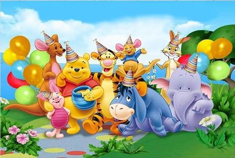 Happy Birthday Disney, Winnie The Pooh Cake, Backdrops Kids, Winnie The Pooh And Friends, Pooh Birthday, Winnie The Pooh Tigger, Winnie The Pooh Pictures, Pooh And Friends, Winnie The Pooh Birthday