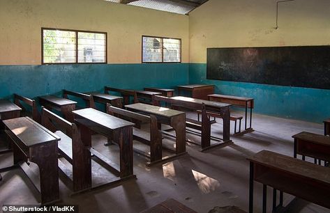 In Ubang in southern Nigeria, males speak one language and women speak another, though both are discouraged at the village school (stock image) School Table, Village School, Ancient Africa, Men Are From Mars, School Tables, Different Languages, Different Words, First Language, Second Language