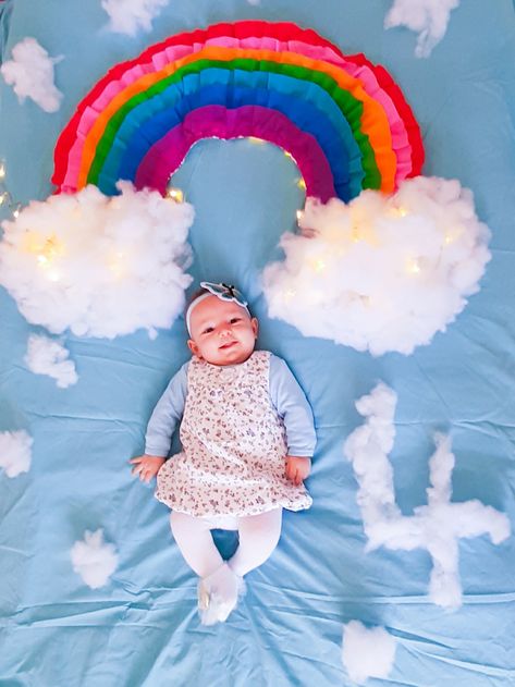 Rainbow Photoshoot Baby, Rain Theme Baby Photoshoot, 4 Month Baby Photoshoot Boys, 4 Months Baby Pictures Ideas, Babyphotoshoot Photoshoot, Baby Decoration Ideas, 4 Month Baby Photoshoot, Rainbow Baby Photography, Angel Bebe