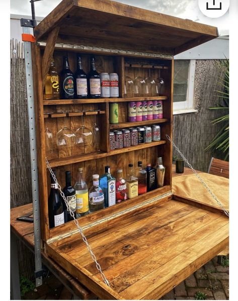 Build A Home Bar, Drink Cabinet, Murphy Bar, Outdoor Alfresco, Home Bar Ideas, Wall Mounted Bar, Diy Outdoor Bar, To Build A Home, Bar Shed