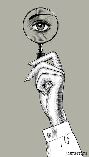 Hand Holding Magnifying Glass Drawing, Magnifying Glass Painting, Man With Magnifying Glass Illustration, Dark Academia Magnifying Glass Aesthetic, Magnifying Glass Graphic Design, Pen Art Work, Magnifying Glass, Pen Art, A Level Art