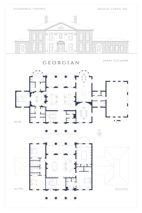 Georgian House Plan: The Hanover, #10 1 Georgian Townhouse Floorplan, Georgian Farmhouse Floor Plans, Georgian House Floor Plan, Floor Plan Old House, Georgian Mansion Floor Plans, Georgian Colonial House, Shotgun House Floor Plans, Country House Floor Plan, Georgian Architecture Floor Plans