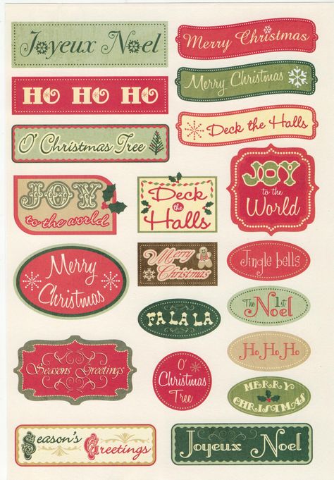 Christmas Stickers Printable, Xmas Sticker, Christmas Ephemera, Christmas Collage, Christmas Journal, Christmas Labels, Christmas Graphics, Christmas Card Crafts, Christmas Scrapbook