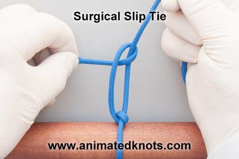 The Surgical Slip Tie provides a method of pushing half hitches down into a wound. In practice the knot is often pushed down using a finger. Learn more. #nursingstudent #medicalstudent #medschool #medstudent Knot Crafts, Surgical Suture, Knots Guide, Pa School, Knot Tying, Med Student, Med School, Medical Students, Tie Knots