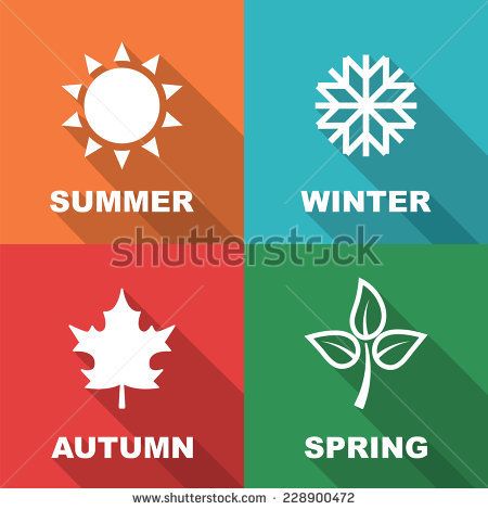 The symbols for the different Seasons Vector Symbols, Cnc Projects, Long Shadow, Different Seasons, Flat Vector, Calligraphy Art, Travel Book, Image Quotes, Portfolio Design