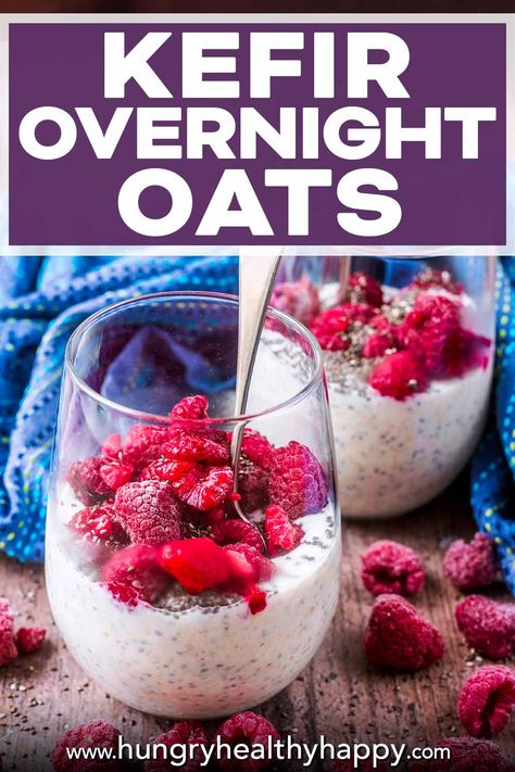 Make delicious & nutritious Kefir Overnight Oats in just a couple of minutes. Creamy, chilled oats full of gut-healthy kefir & toppings. Easy Healthy Sweet Snacks, Sweet Snacks Healthy, Low Calorie Sweet Snacks, Milk Kefir Recipes, Healthy Porridge, Healthy Energy Balls, Sweet Snacks Easy, Breakfast Fruit Salad, Kefir Yogurt