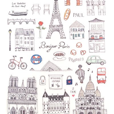 Buy Suatelier Midnight Paris French Stickers at ARTBOX Paris Doodles, Bulldog Francese, Famous Landmarks, Drawing Set, Personalized Products, Travel Journal, Paris France, Notre Dame, French Bulldog