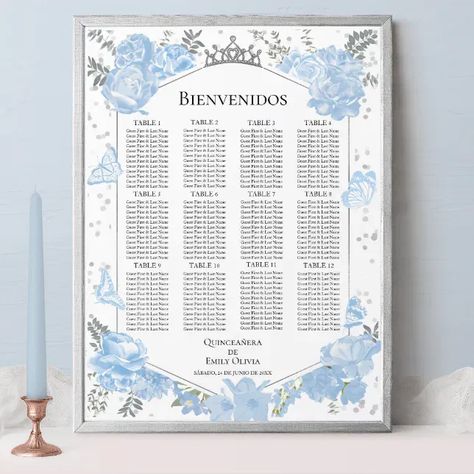 Discover how this stunning Quinceñera seating chart sign design can elevate your party experience! Our butterfly-themed seating chart sign will add an elegant touch to your celebration, ensuring that your guests can easily find their seats in style. Quinceanera Seating Chart, Turning Three, Seating Chart Sign, Sweet 16 Decorations, Welcome Table, Sweet 16 Parties, Third Birthday, Birthday Sign, Seating Chart