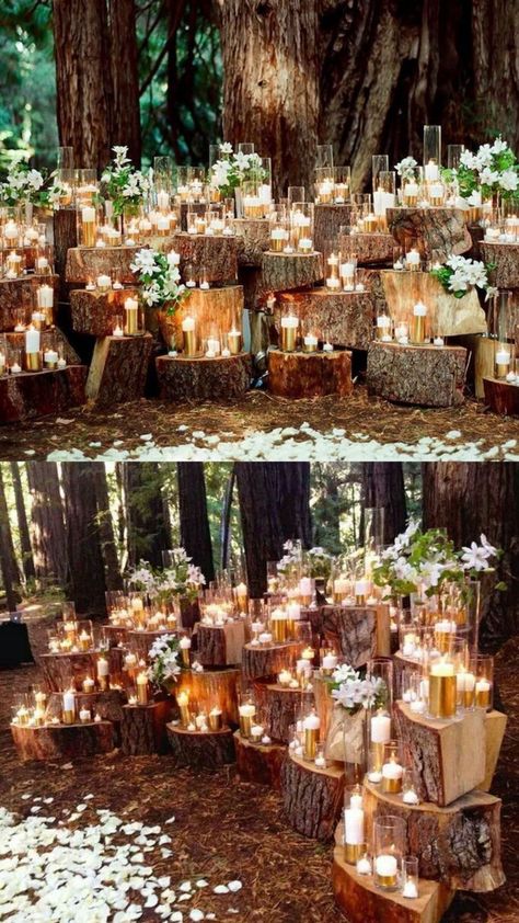 Enchanted Forest Wedding Theme, Fall Floral Wedding, Wedding Alters, Forest Theme Wedding, Enchanted Forest Wedding, Budget Friendly Wedding, Vermont Wedding, Outdoor Wedding Decorations, Wedding 2015