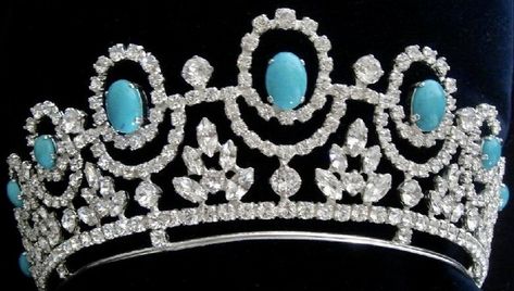 Turquoise Tiara, Persian Jewelry, Vintage Tiara, Tiaras Jewellery, Jewelry Set Design, Diamond Tiara, Royal Jewels, Save The Queen, Royal Jewelry