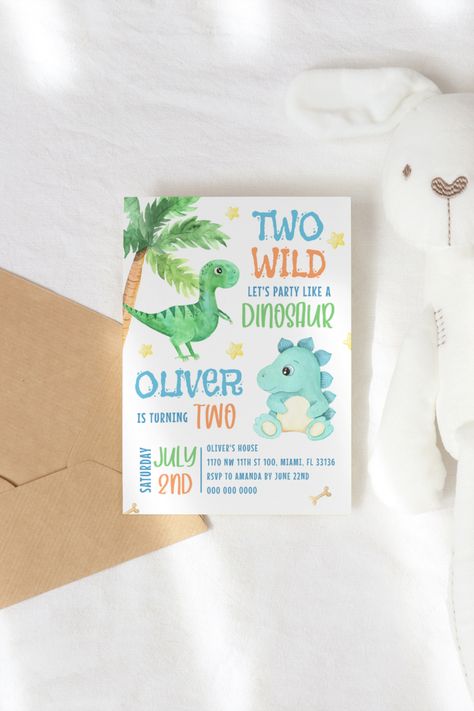 Two Wild Birthday Invitation,Dinosaurs 2nd Birthday Invitation Template,Dino Birthday Invite,Dino Party Invite,Dinosaurs Party,Boy Birthday Two Year Old Birthday Party Dinosaurs, Dino 2nd Birthday Party, Dinosaur Second Birthday, Dino Party Invitation, Random Baby, Two Wild Birthday, Baptism Decor, Dinosaur Birthday Party Invitations, Dinosaur Birthday Party Decorations