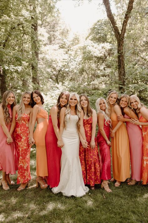 Orange Bridesmaids Dress, Orange Bridesmaids, Bridesmaid Dress Color Schemes, Bridesmaids Dress Color, Spring Bridesmaid Dresses, Summer Bridesmaids, Orange Bridesmaid, Orange Bridesmaid Dresses, Bridesmaid Colors