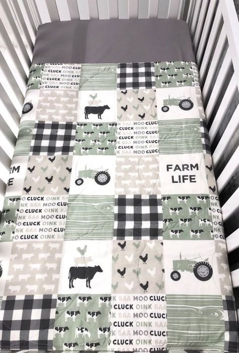 Baby Boy Nursery Farm, Farm Animals Nursery Theme, Fall Nursery, Green Nursery Boy, Farm Nursery Theme, Farm Room, Farm Chickens, Farm Nursery Decor, Rustic Wooden Furniture