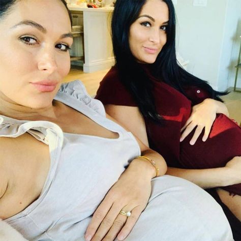 Bare baby bumps.  Today, Brie Bella celebrated 37 weeks pregnant by taking to Instagram and sharing a very special picture of herself and twin Nikki Bella. In a black-and-white photo, the... Bella Sisters, Healthy Baby Boy, 37 Weeks Pregnant, The Bella Twins, 30 Weeks Pregnant, Pregnancy Belly Photos, Nikki And Brie Bella, Second Pregnancy, Brie Bella