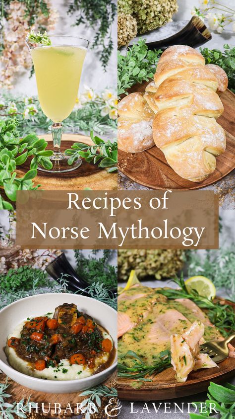 Celebrate Norse Mythology by going on a culinary adventure with these lavish recipes. This recipe series takes inspiration from the gods and goddesses of Vanaheim for each recipe. You can prepare individual recipes to honour your favourite god or goddess, or prepare the entire decadent feast for a Norse Mythology inspired dinner party! Pagan Dinner Party, Viking Feast Food, Traditional Pagan Recipes, Viking Food Traditional, Viking Recipes Food, Norse Food Recipes, Fantasy Dinner Recipes, Hobbit Dinner Recipes, Lotr Inspired Food