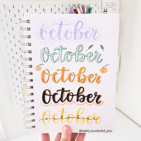 October Bullet Journal header ideas. 🍂🍁🌻 Bullet Journal Header Ideas, October Bullet Journal, Bullet Journal October, Bullet Journal Titles, Header Ideas, Bullet Journal Headers, Bullet Journal Key, Bullet Journal Font, Bullet Journal Spreads