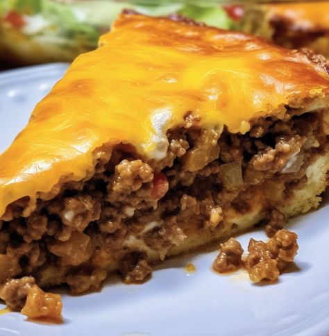 Impossible Taco Pie, Sausage Pie Recipe, Sausage Pie, Taco Pie, Bisquick Recipes, Cheese Pie, Ground Beef Dishes, Beef Casserole Recipes, Hash Browns