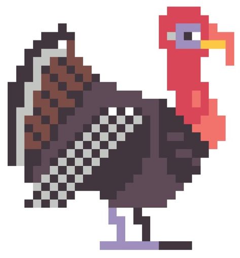 Turkey Bead Templates, Perler Bead Templates, Perler Bead Patterns, Bead Patterns, Perler Bead, Thanksgiving Turkey, Perler Beads, Animal Kingdom, Beading Patterns