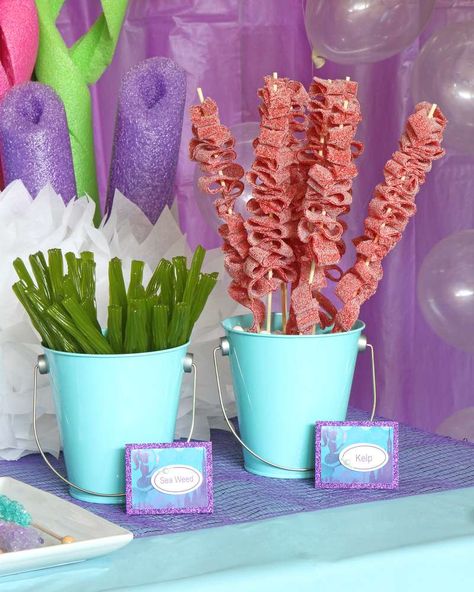 Mermaid Birthday Party Food, Mermaid Party Food, Sea Ideas, Ariel Birthday Party, Mermaid Summer, Shark Themed Birthday Party, Spongebob Birthday Party, Mermaid Birthday Party Decorations, Mermaid Theme Birthday Party