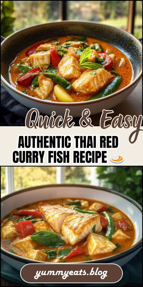 This Thai red curry fish is rich, creamy, and full of bold flavors—perfect for a cozy homemade meal! Thai Red Curry Fish, Red Curry Fish, Curry Fish, Thai Curry, Red Curry, Fish Recipes, Thai Red Curry, Homemade Recipes, Fish