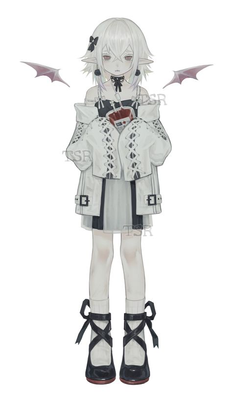 Vtuber Model Clothes Ideas, Adopt Ideas Art, Vampire Oc Ideas, Vampire Art Anime, How To Render Clothes, Vampire Oc Art, Paint Rendering, Adopt Characters, Adoptables Characters