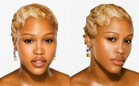 Honey Blonde Finger Waves On Black Women, Honey Blonde Finger Waves, Blonde Fingerwaves Black Women, Finger Waves Wig, Blonde Finger Waves, Honey Magazine, Finger Waves Short Hair, Finger Waves, Gold Waves