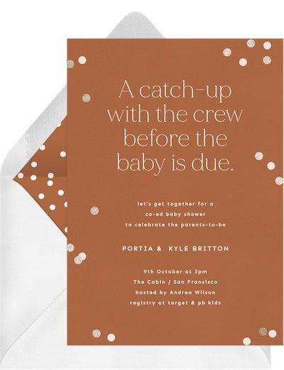 12 Steps to Hosting a Coed Baby Shower Both Parents Will Love Coed Baby Shower Themes, September Baby Showers, November Baby Shower, Coed Baby Shower Invitations, Baby Shower Games Coed, Couples Baby Shower Invitations, Baby Shower Wording, Outdoor Baby Shower, Couples Baby Showers