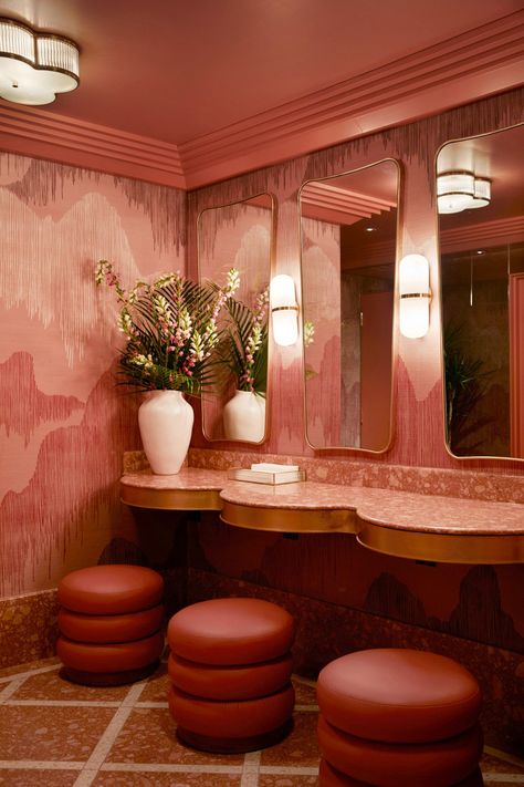 Fettle revamps San Carlo restaurant with Milanese-informed interiors Georgian Hotel, Colorful Terrazzo, Hotel Lighting, Oak Bar Stools, Restaurant Bathroom, Villa Rosa, Jazz Bar, San Carlo, Timber Panelling