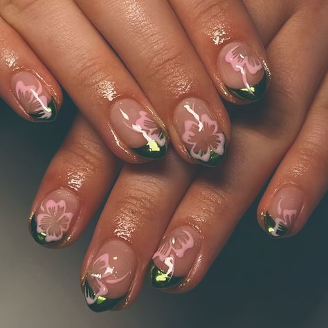 Faster shipping. Better service Nails Gradient, Almond Flower, Glitter French Tips, Nail Type, Inspired Nails, Flower Nail Designs, Nails For Women, Nails French, Nail Forms