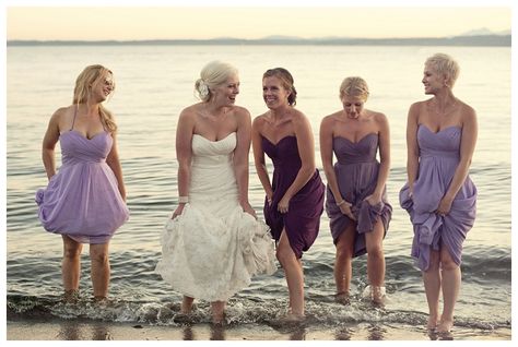 Beach maids Wedding Bridesmaid Dresses Purple, Shades Of Purple Dresses, Beach Wedding Purple, Bridesmaid Dresses Purple, Elegant Beach Wedding, Beach Wedding Bridesmaid Dresses, Wedding Photography Bridal Party, Beach Wedding Bridesmaids, Bridal Parties Pictures