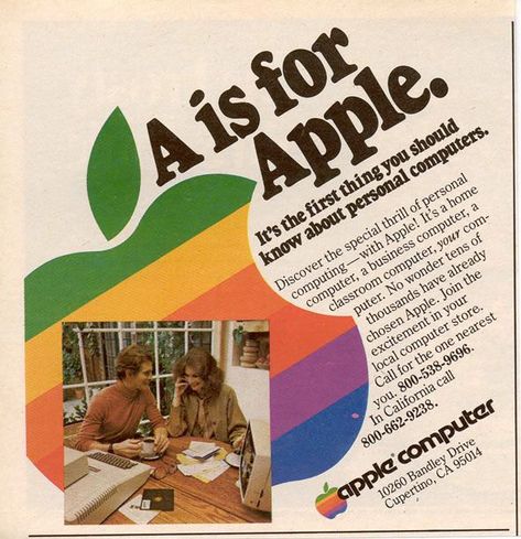 A is for Apple Ad #1 Apple Advertising, 80s Ads, Computer Apple, Apple Computers, Apple Macintosh, Norman Foster, Great Ads, Apple Computer, Vintage Apple