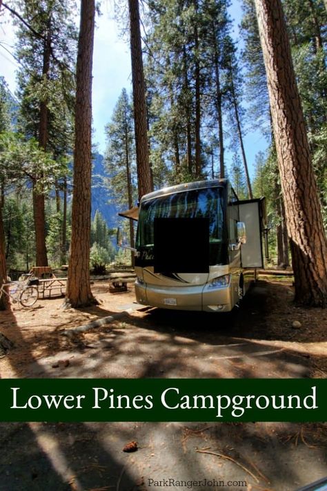 What to expect when camping in Lower Pines Campground in Yosemite National Park, California. Campsite photos, rules and regulations, Campground map and more #yosemite #nationalpark #camping Yosemite Camping, Merced River, Best Tents For Camping, Rules And Regulations, National Park California, Us Road Trip, Scenic Photography, Yosemite Valley, Park Ranger