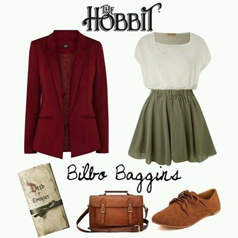 Hobbit Dress, Hobbit Cosplay, Nerdy Outfits, Everyday Cosplay, Geeky Fashion, Nerd Fashion, Bilbo Baggins, Character Inspired Outfits, Fandom Fashion