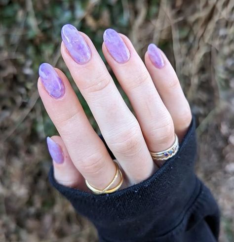 Amethyst Inspired Nails, Lavender Silver Nails, Purple Jade Nails, Amythest Nails, Nails Pink Purple, Jelly Purple Nails, Jelly Nails Purple, Amethyst Nails Acrylic, Lavender Jelly Nails