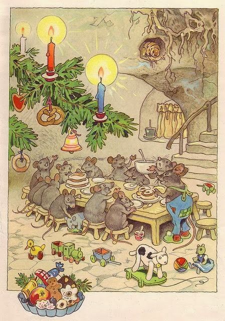 Fritz Baumgarten, Vintage Christmas Images, Vintage Card, Christmas Mouse, Noel Christmas, Art And Illustration, Vintage Christmas Cards, Christmas Illustration, Beatrix Potter