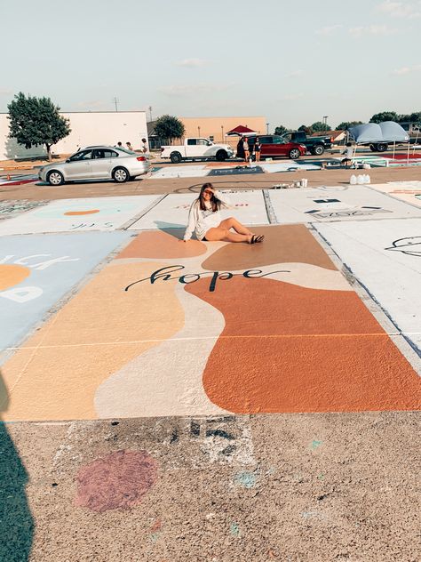 painted my senior parking spot!! Boho Senior Parking Spot, Senior Parking Spaces Aesthetic, Creative Parking Spot Painting, Parking Painting Ideas, Cute Painted Parking Spots, Cute Senior Parking Spot Ideas Easy, Senior Parking Spaces Simple, Cute Parking Spots, Butterfly Senior Parking Spot