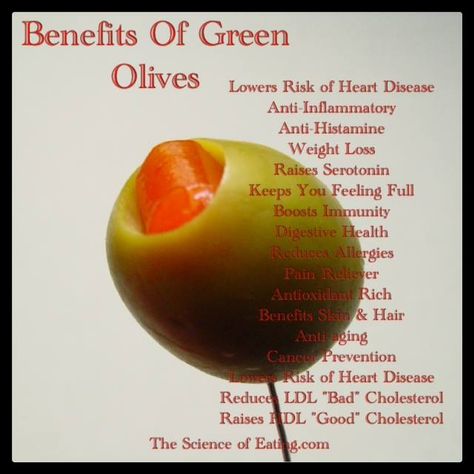 Who does not like olives on pizzas, pies, sandwiches, salads, garnishing drinks or even alone? Well be sure to take pleasure when eating them, as their properties bring our bodies nutrient rich goodness. Healthy Facts, Food Health Benefits, Green Olives, Healing Food, Natural Health Remedies, Healthy Food Choices, Food Facts, Health Facts, Empanadas