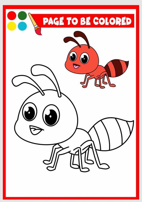 Kids Coloring, Kids Coloring Books, Book For Kids, Vector Clipart, Vector Photo, Coloring For Kids, Ants, Coloring Pages For Kids, Premium Vector