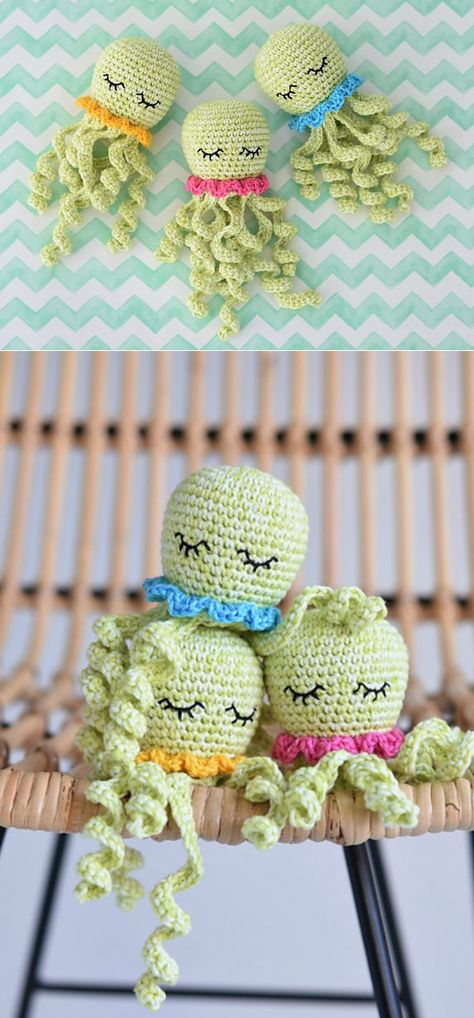 Amigurumi Octopus, Octopus Crochet Pattern, Crochet Octopus, Net Dress, Easy Crochet Projects, Beginner Crochet Projects, Crochet Amigurumi Free Patterns, Haken Baby, Crochet Dress Pattern