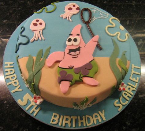 Patrick Star Birthday Cake, Patrick Cake, Patrick Star Cake, Spongebob Birthday Cake, Birthday Thanks, Spongebob Birthday, Patrick Star, Raspberry Filling, Cake Decorating Designs