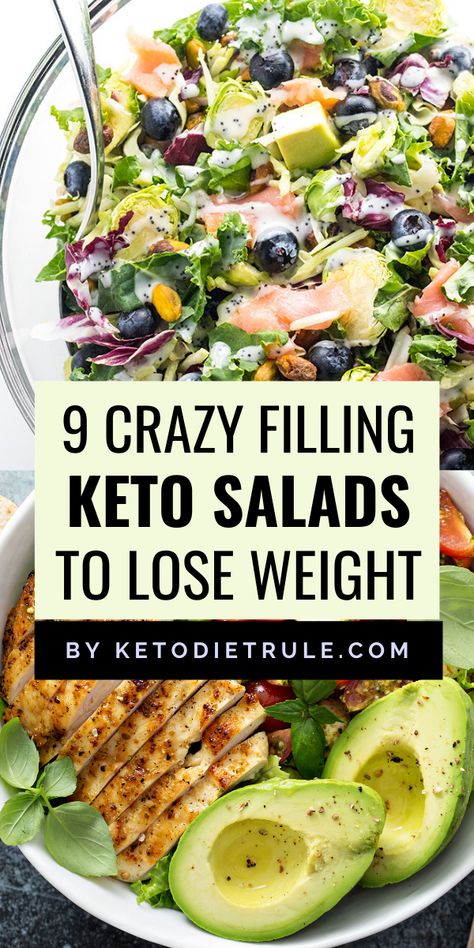 Keto Salads, Program Diet, Resep Salad, Low Carb Salad, Resep Diet, Low Carb Diets, Carb Free, Keto Recipes Dinner, Diet Vegetarian