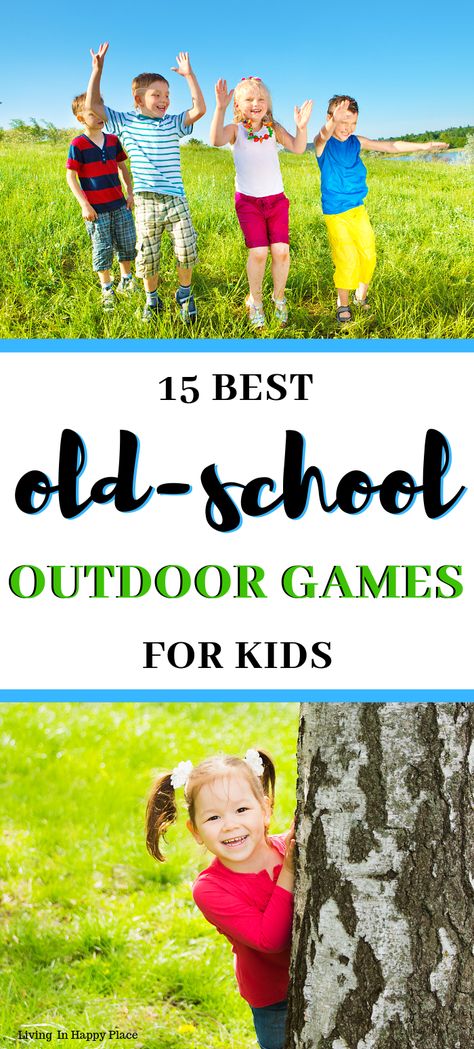 Remember these old kids games to play outside? Screen-free, outside games for kids- no equipment needed! Toddlers, preschoolers, teens, and adult kids of all ages can play these games. Perfect for summer, family outings, parties, family reunions, or simple backyard fun! Old fashioned recess games! #games #kids #summer #screenfree #play #outdoors #partygames #recess #kidsactivity #oldschool #tag #family Outside Games For Kids, Outdoor Games To Play, Games To Play Outside, Recess Games, Nostalgic Summer, Games To Play With Kids, Outside Games, Backyard Summer, Outdoors Birthday Party