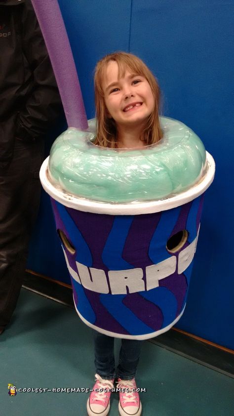 Since we are a family of Slurpee junkies, what more fitting than a homemade Slurpee costume? Sure, anyone can purchase a ready made costume and put it on, Slurpee Costume, Chicken Costume, Handmade Halloween Costumes, Made Costume, Chicken Costumes, Hot Halloween Outfits, Homemade Costume, Frozen Costume, Dog Birthday Cake