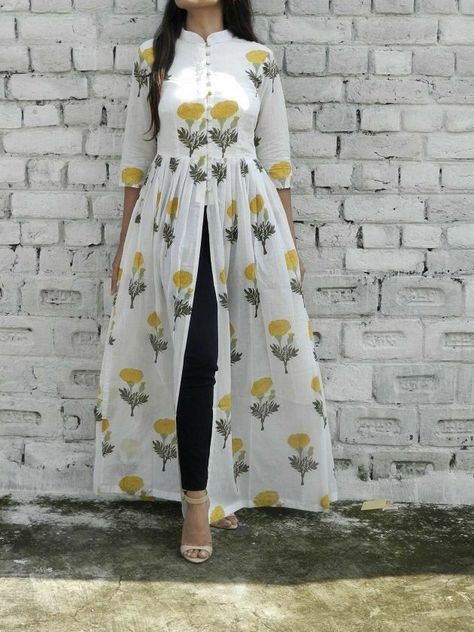 Stylish Frocks, Yellow Maxi Dress, Simple Kurta Designs, Simple Kurti Designs, Long Kurti Designs, Salwar Kamiz, Indian Gowns Dresses, Saree Design, Kurti Designs Party Wear