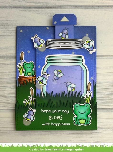 A Glow in the Dark Magic Picture Changer Card by Megan! - Lawn Fawn Mason Jar Cards, Easy Magic Tricks, Lawn Fawn Blog, Lawn Fawn Stamps, Lawn Fawn Cards, Day Glow, Card Tricks, Interactive Cards, Cards Ideas