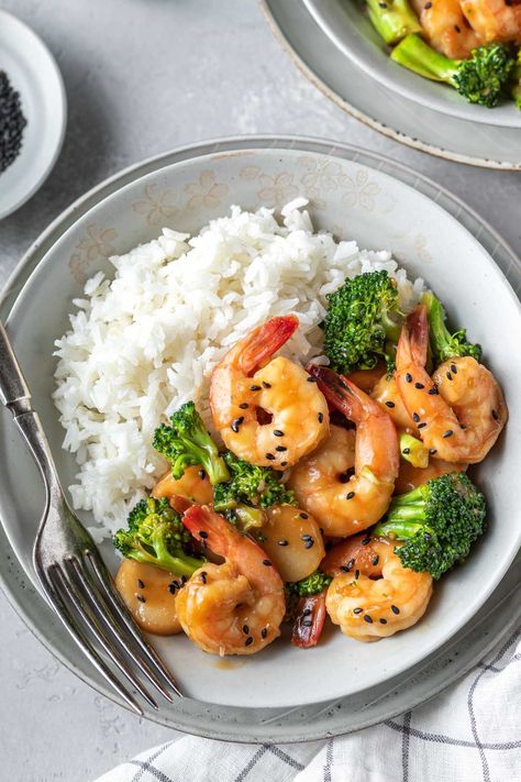 Chinese Shrimp And Broccoli, Chinese Shrimp, Lunch Saludable, Best Healthy Dinner Recipes, Plats Healthy, Shrimp And Broccoli, Healthy Recipes Clean, Healthy Food Inspiration, Healthy Food Recipes Clean Eating