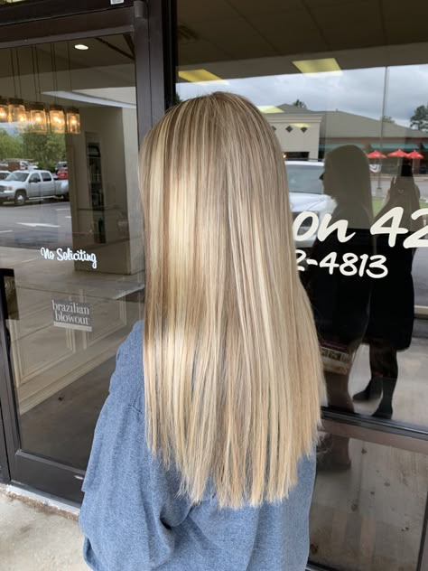 Blonde Highlights by Amber Subtle Blonde Highlights Straight Hair, Light Blonde Partial Highlights, Full Blonde Highlights Straight Hair, Golden Blonde Highlights Straight Hair, Utah Hair, Blonde Highlights Straight Hair, Highlights On Blonde Hair, Golden Blonde Partial Highlights, Beach Blonde Highlights