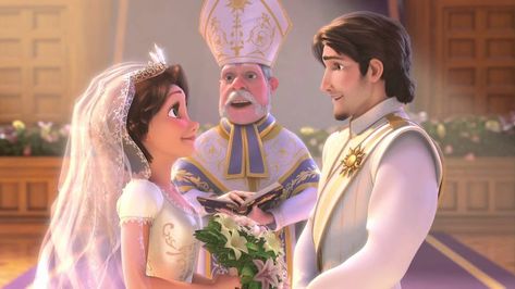 Tangled Ever After, Rapunzel Wedding, Tangled Wedding, Disney Princess Wedding, Rapunzel And Flynn, Image Princesse Disney, Rapunzel And Eugene, Disney Princesses And Princes, Disney Princess Movies