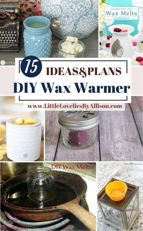 15 DIY Wax Warmer_ How To Make A Wax Burner Diy Wax Warmer, Diy Candle Warmer, Wax Warmer Diy, Diy Candle Melts, Home Made Wax, Diy Wax Melts, Tart Burner, Candle Wax Warmer, Wax Candles Diy